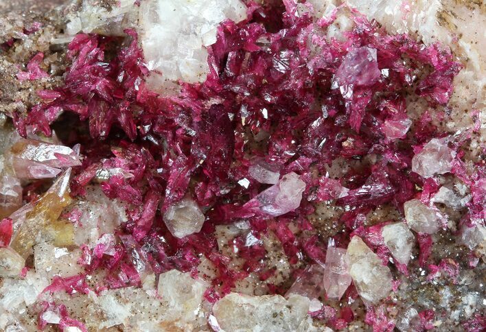 Roselite and Calcite Crystals on Matrix - Morocco #44767